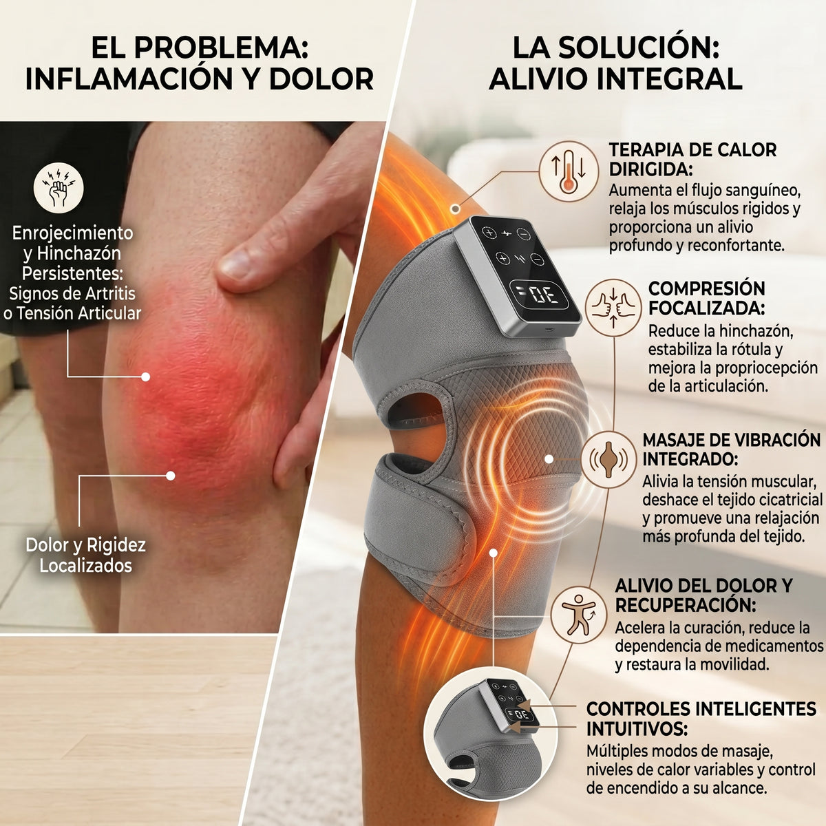 Masajeador | Terapia de calor y vibración para tus rodillas